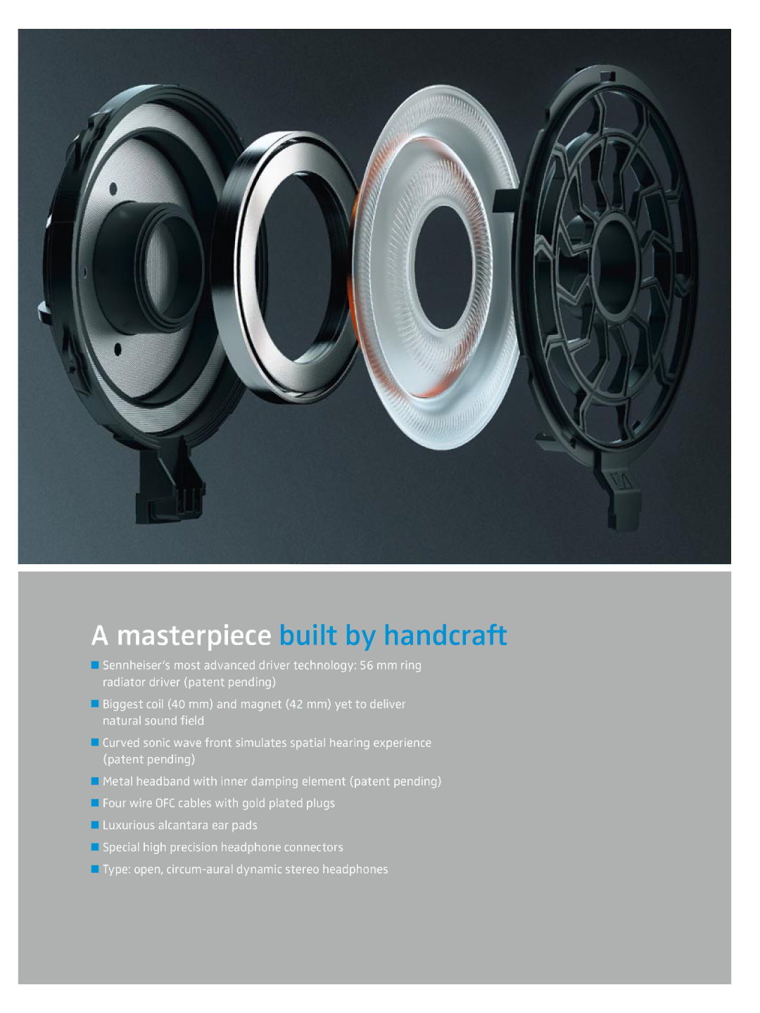 Sennheiser HD 800 manual Masterpiece built by handcraft 