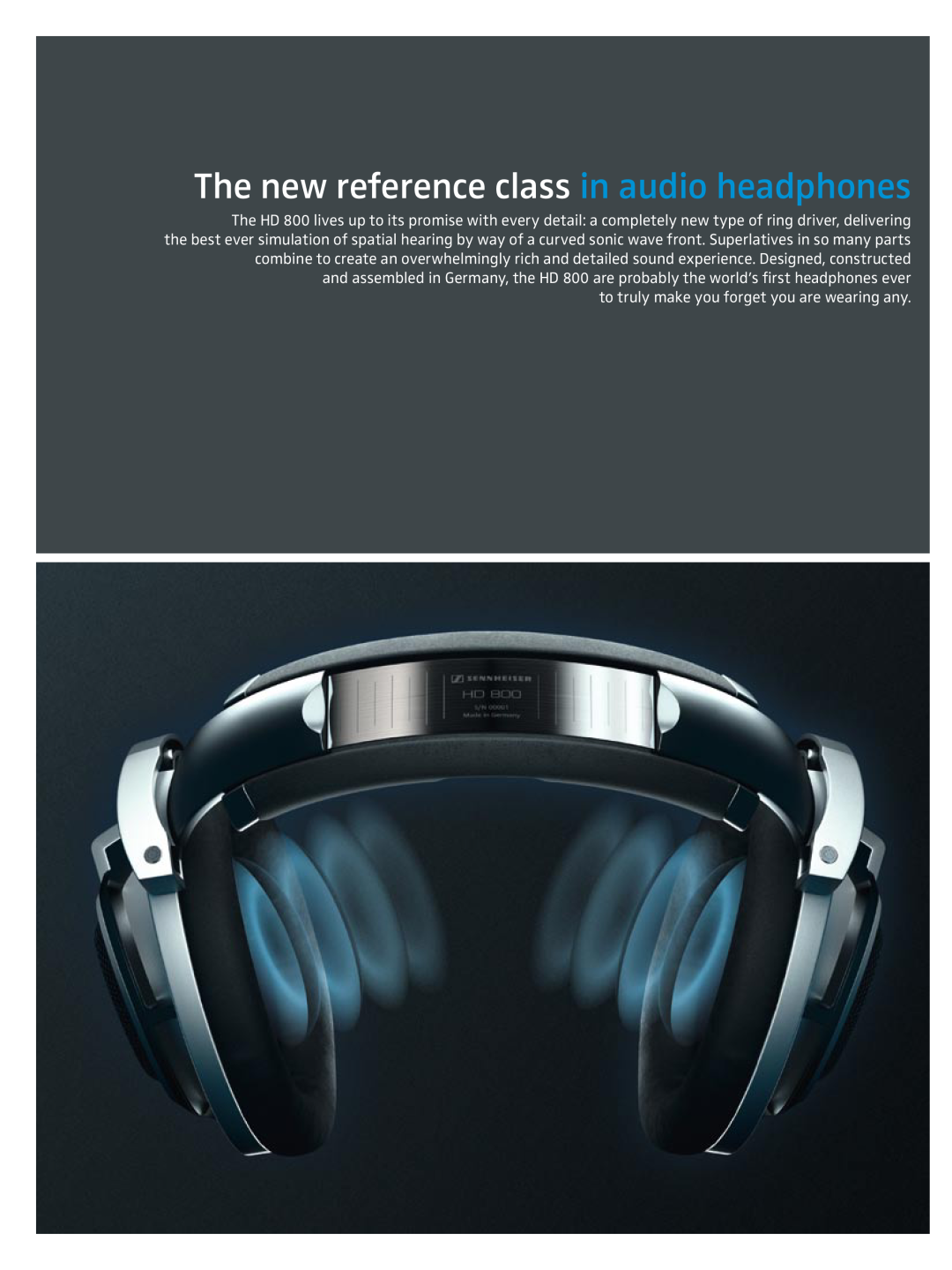 Sennheiser HD 800 manual The new reference class in audio headphones 