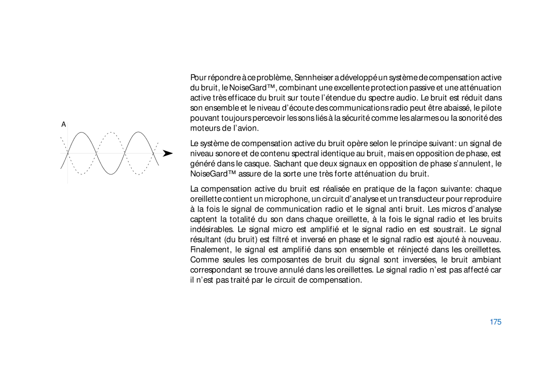 Sennheiser HD400 manual Moteurs de l’avion, 175 