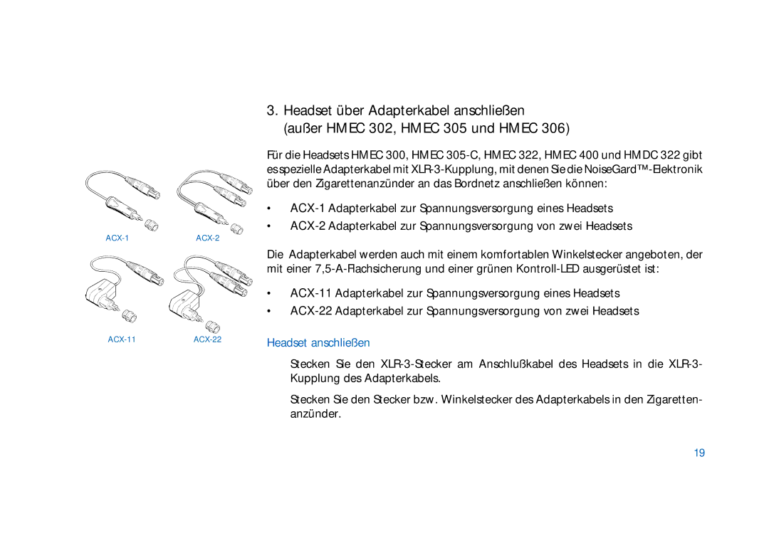 Sennheiser HD400 manual Headset anschließen 