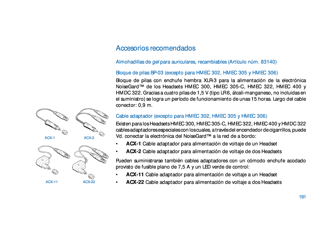 Sennheiser HD400 manual Accesorios recomendados, Almohadillas de gel para auriculares, recambiables Artículo núm 