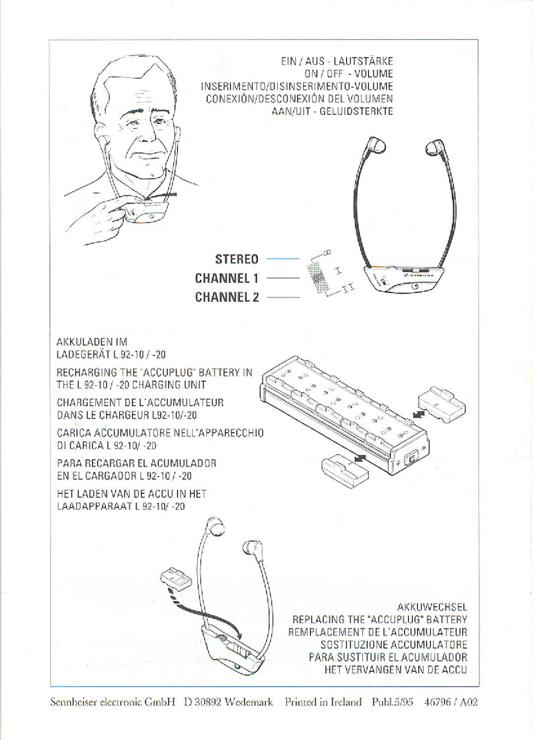 Sennheiser HDI 92 P manual 