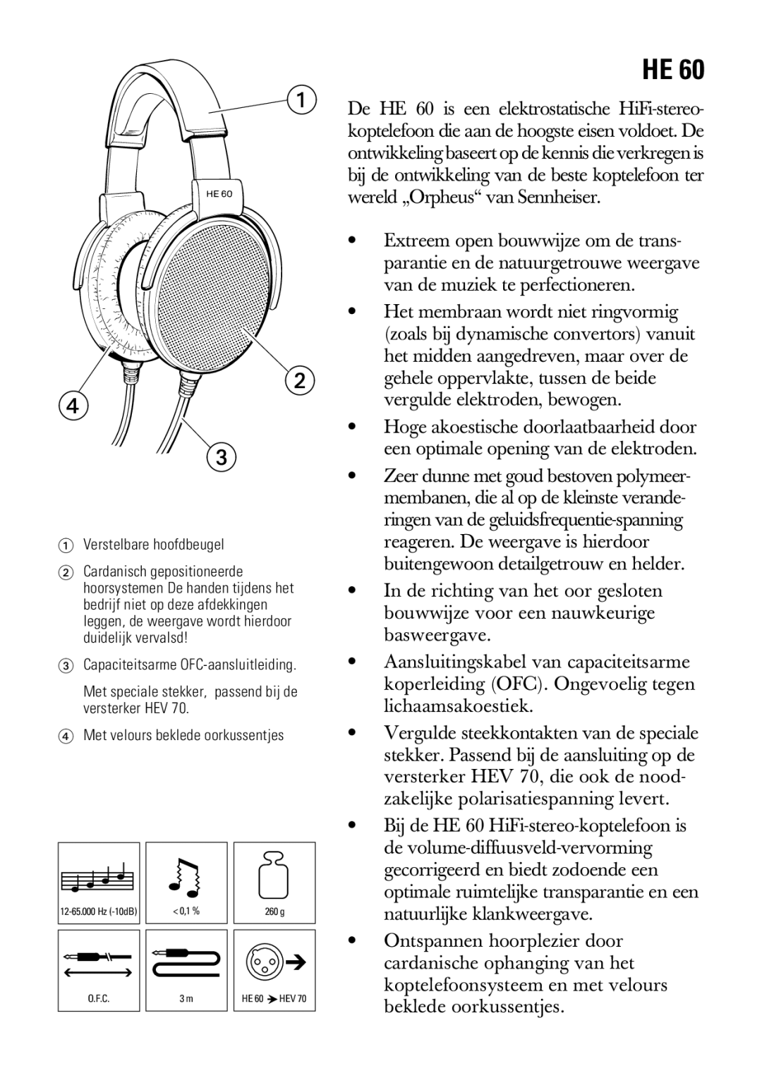 Sennheiser manual De HE 60 is een elektrostatische HiFi-stereo 