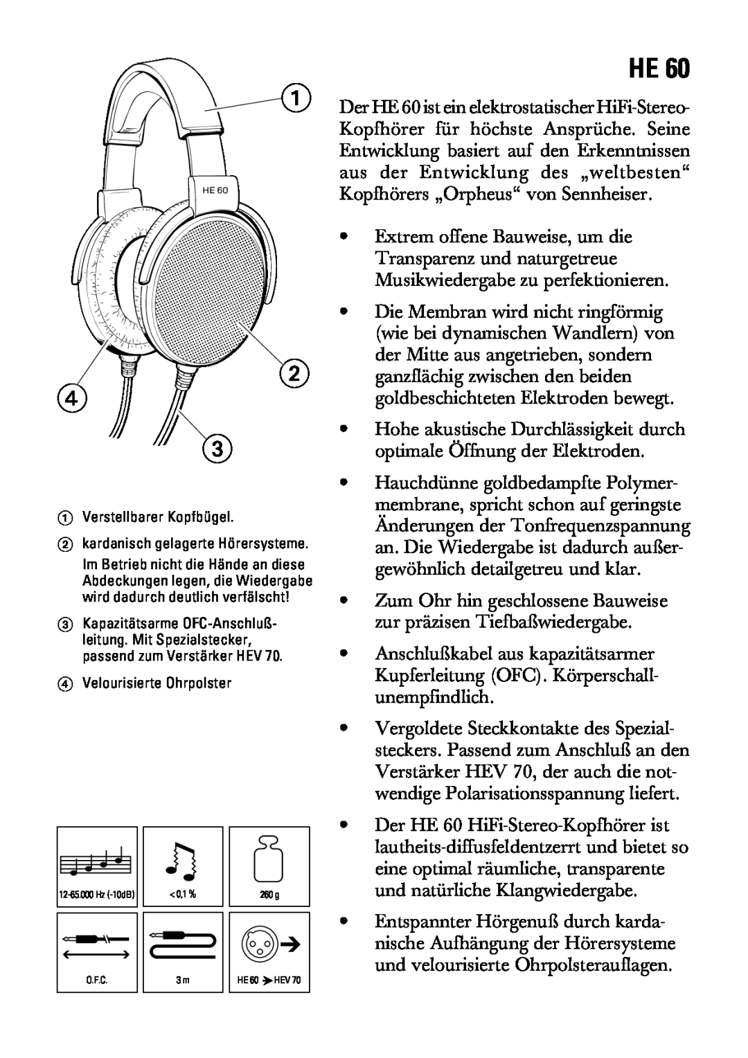 Sennheiser HE 60 manual 