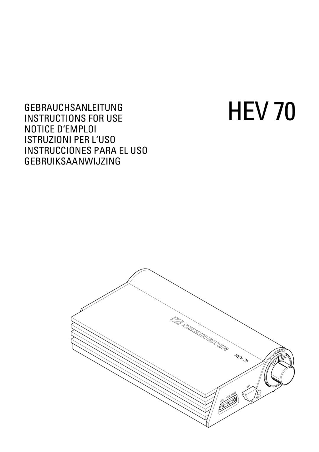 Sennheiser HEV70 manual Hev 