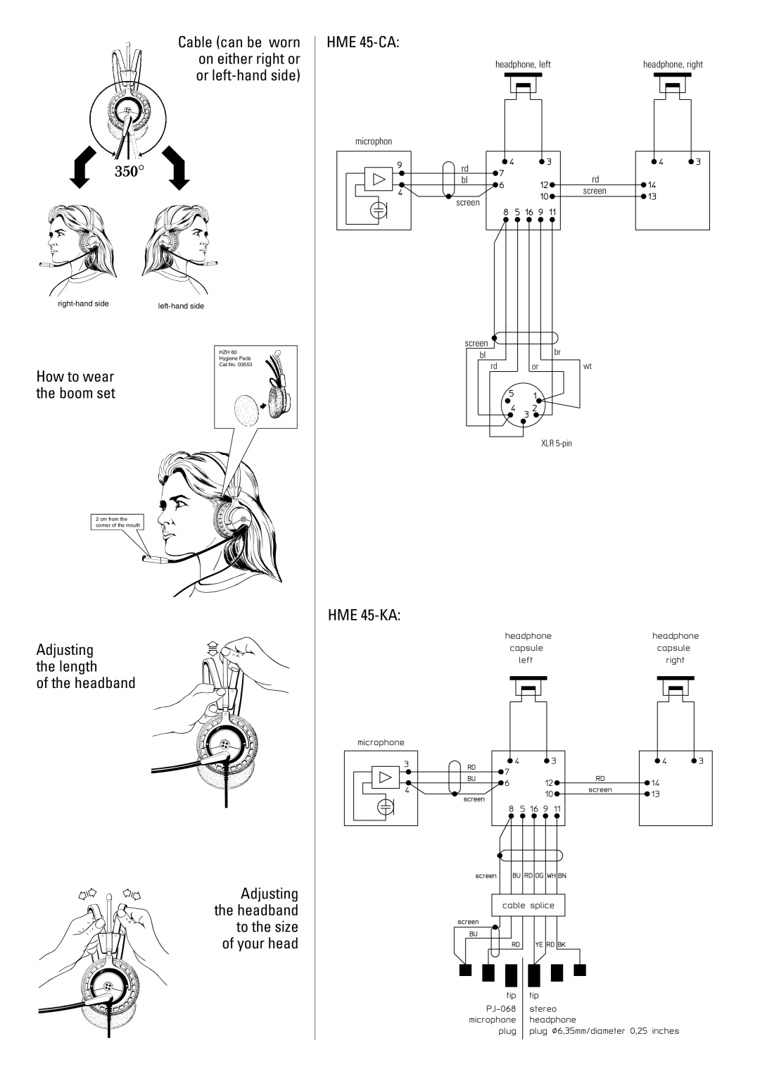 Sennheiser HME 45- KA, HME 45 - CA manual 350, HME 45-KA 