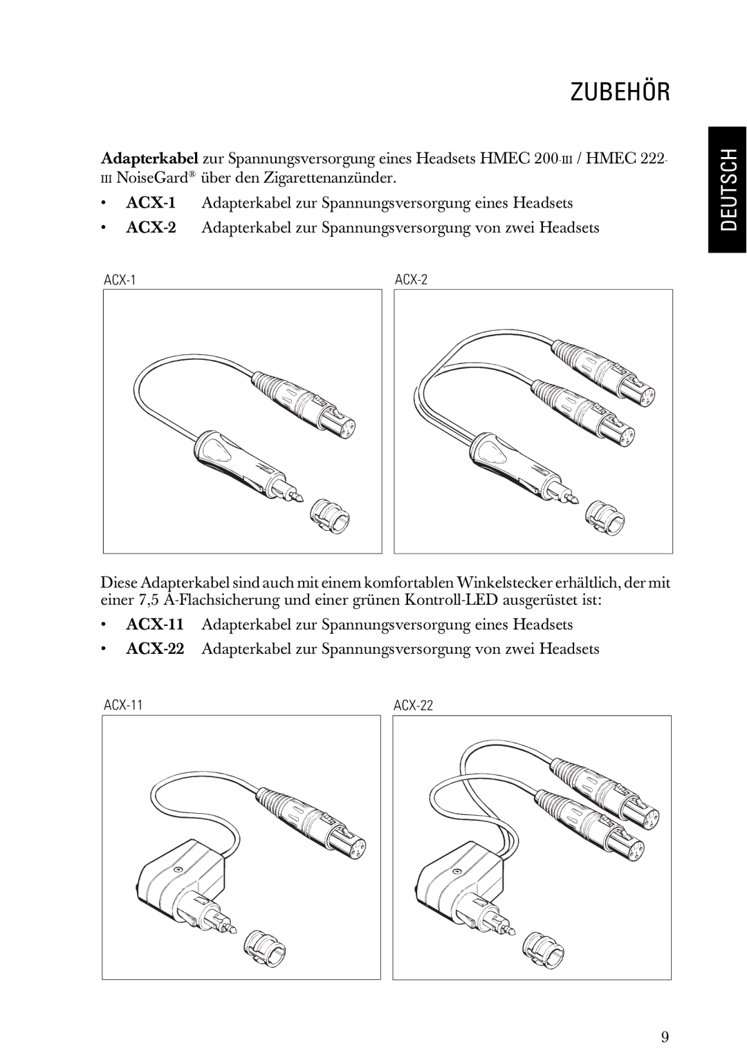 Sennheiser HMEC 200iii manual Zubehör 