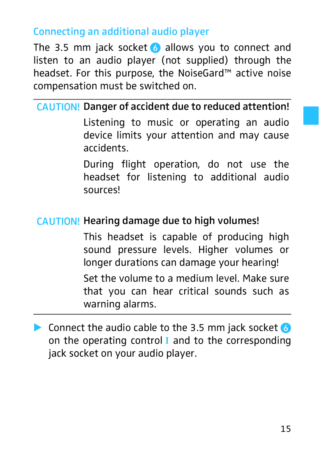 Sennheiser 502399, HMEC 26, 523983/A01 instruction manual Connecting an additional audio player 