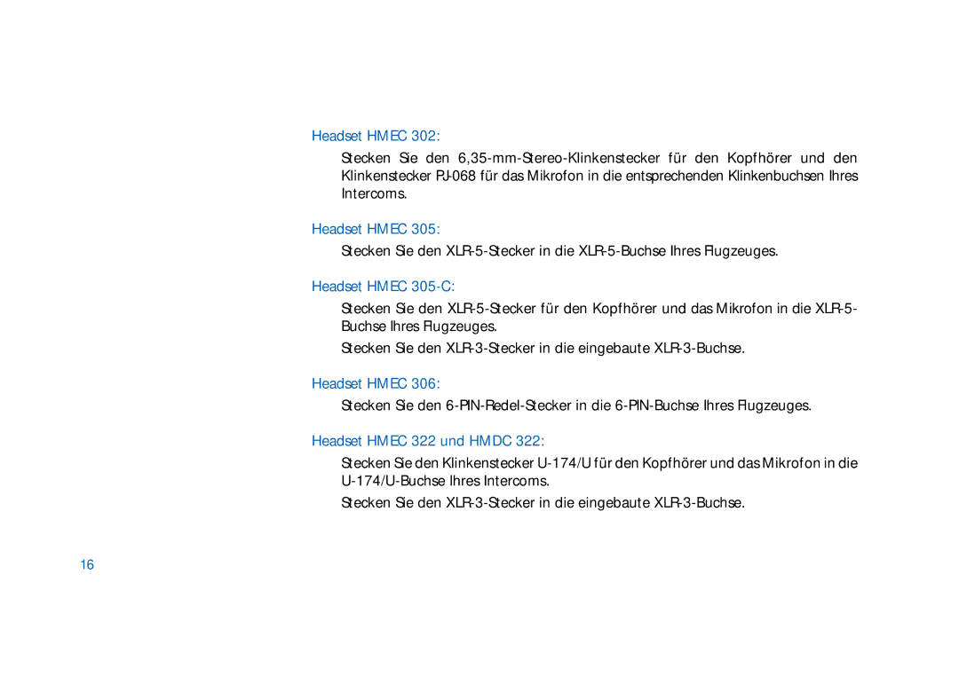 Sennheiser HMEC 305-C, HMEC 300, HMDC 322, HMEC 400, HMEC 322, HMEC 302, HMEC 306 manual Headset Hmec 