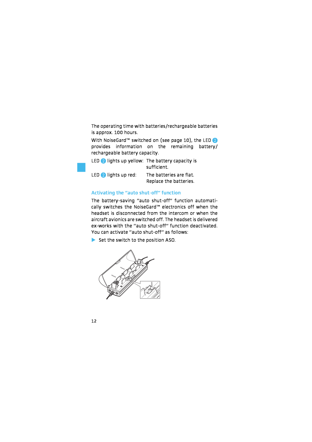 Sennheiser HMEC 46 manual Activating the “auto shut-off”function, sufficient 