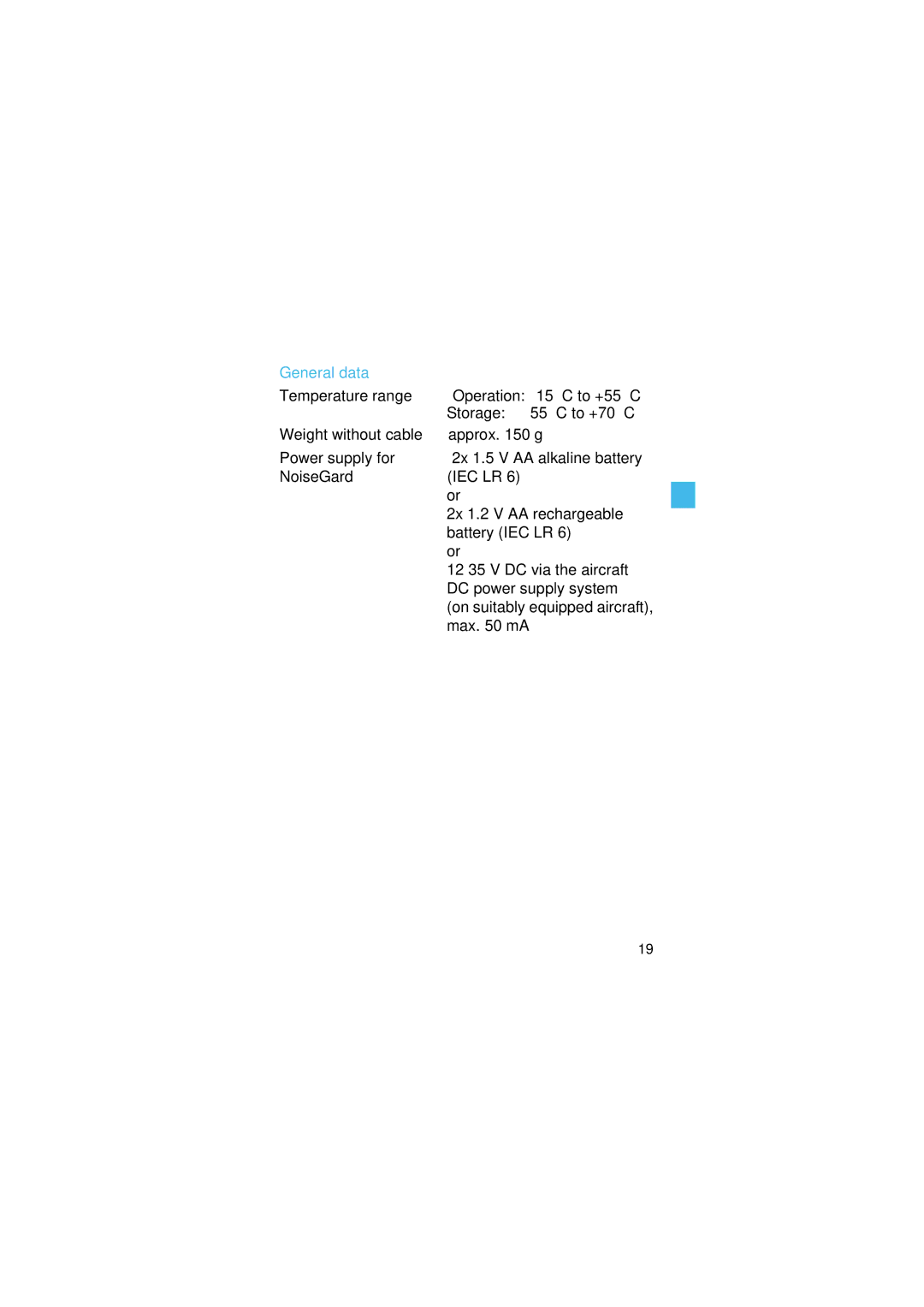 Sennheiser HMEC 46 manual General data 