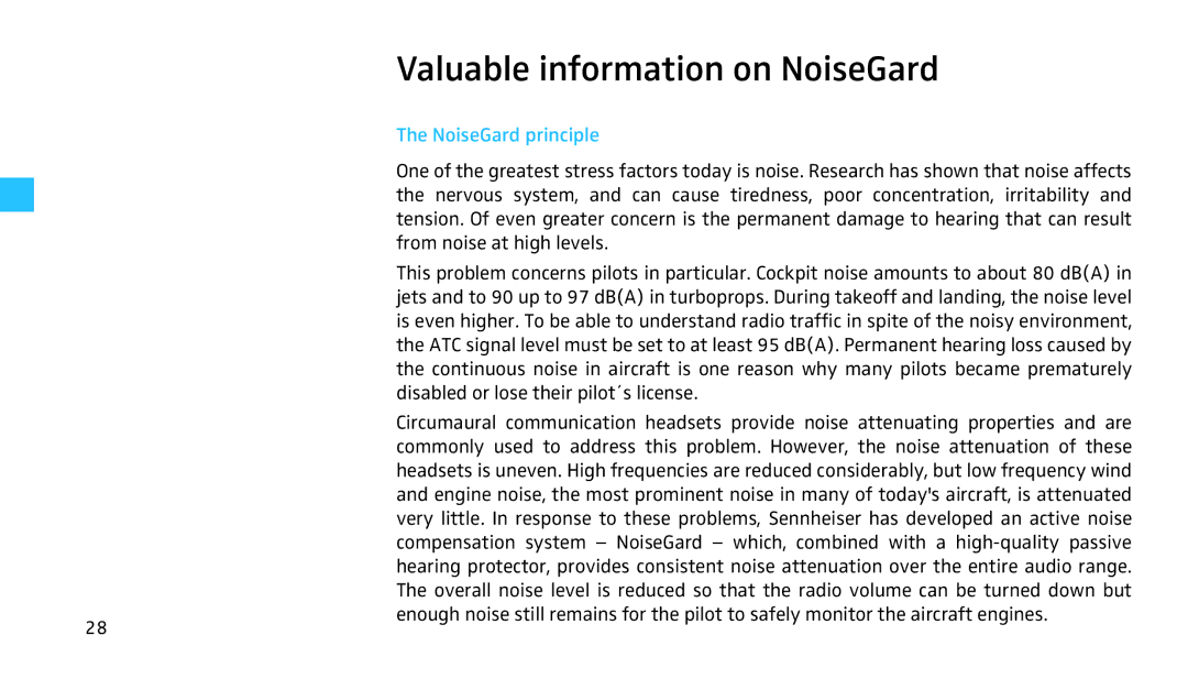 Sennheiser HMEC 460 manual Valuable information on NoiseGard, NoiseGard principle 