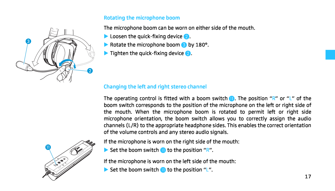 Sennheiser HMEC 460 manual Rotate the microphone boom by 
