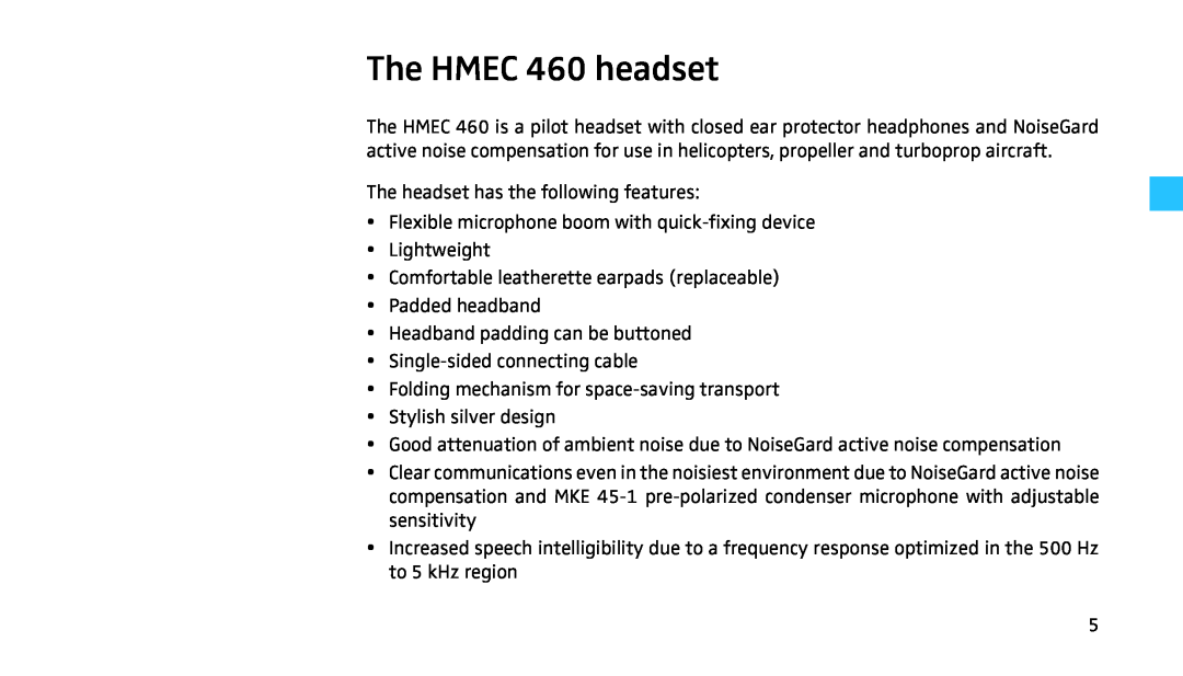 Sennheiser manual The HMEC 460 headset 