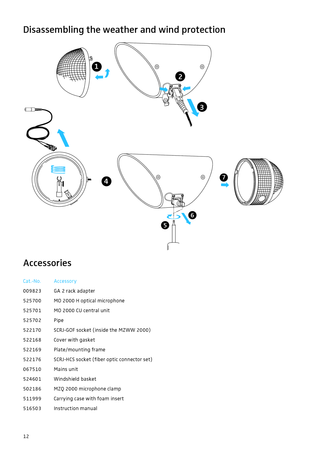 Sennheiser IAS-MO 2000 manual Disassembling the weather and wind protection Accessories, Cat.-No Accessory 