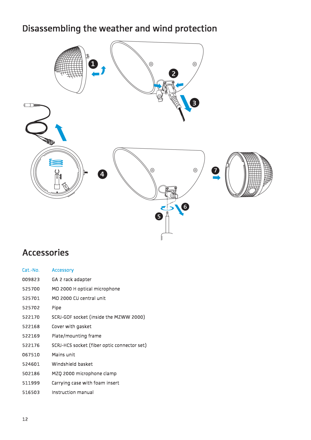 Sennheiser IAS-MO 2000 manual Disassembling the weather and wind protection, Accessories, Cat.-No, Accessory 