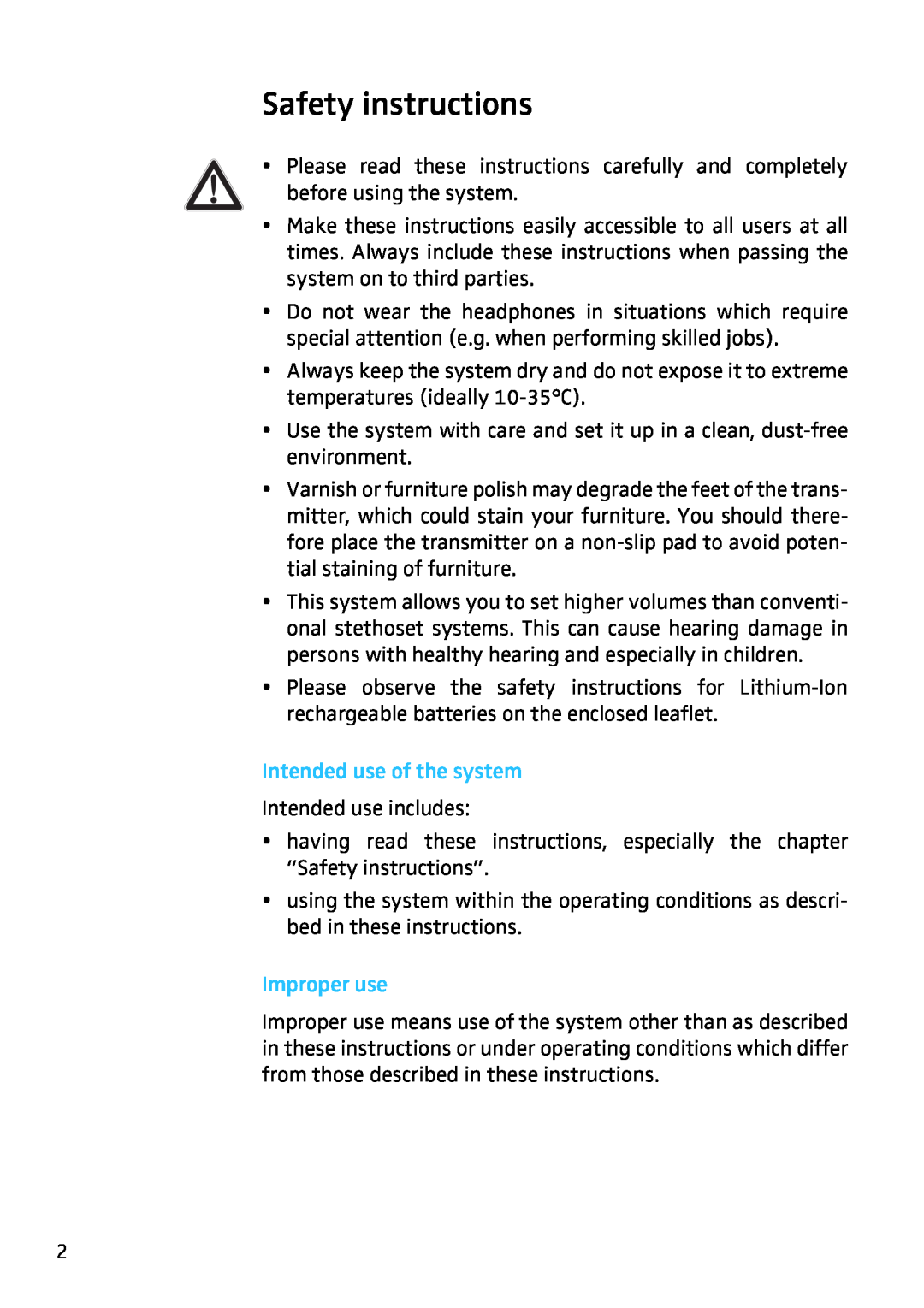 Sennheiser IS410 manual Safety instructions 
