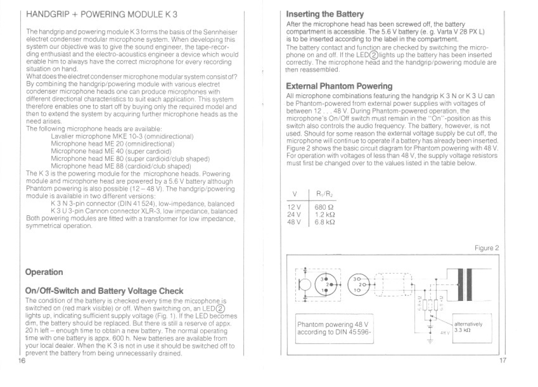 Sennheiser K3N manual 