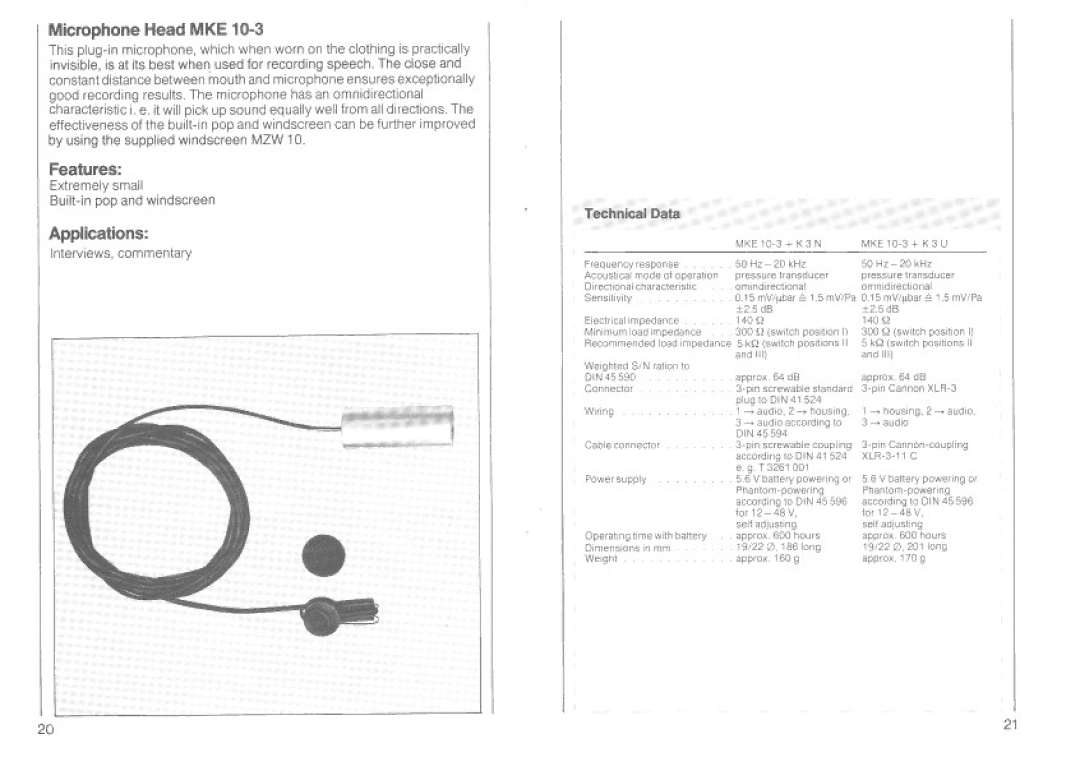 Sennheiser K3N manual 