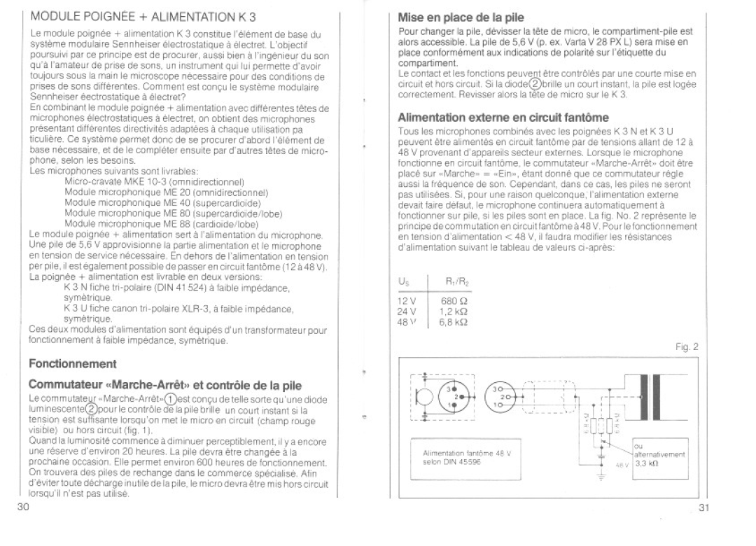 Sennheiser K3N manual 