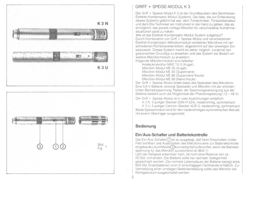 Sennheiser K3N manual 