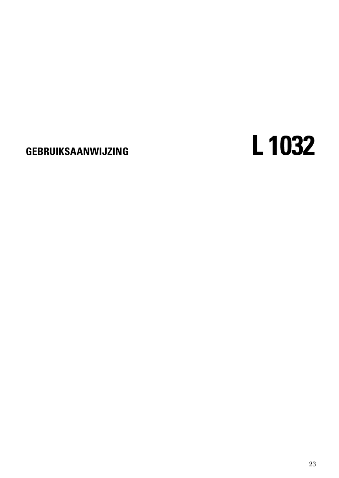 Sennheiser L 1032 manual Gebruiksaanwijzing 