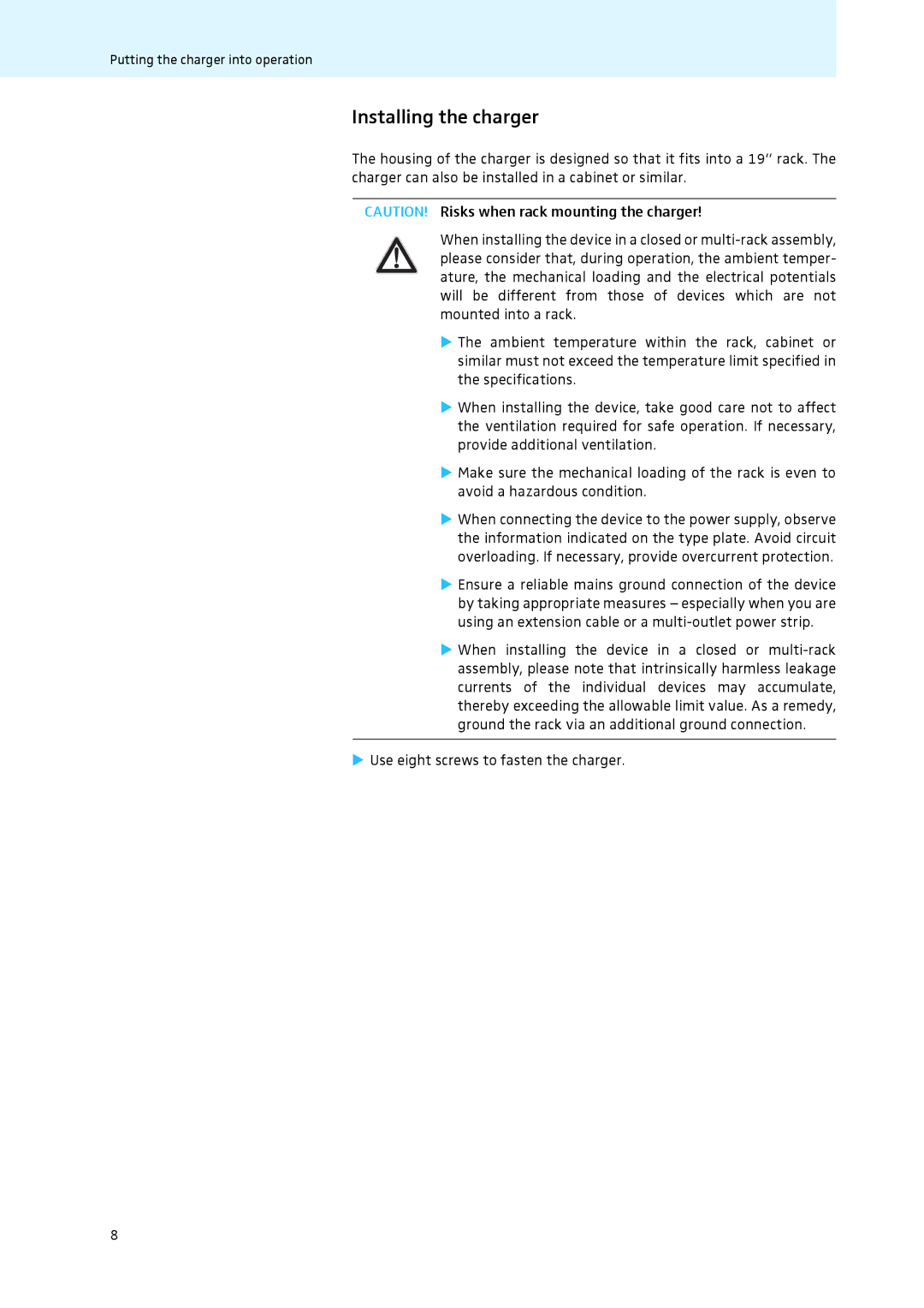 Sennheiser L 2021-40 instruction manual Installing the charger 