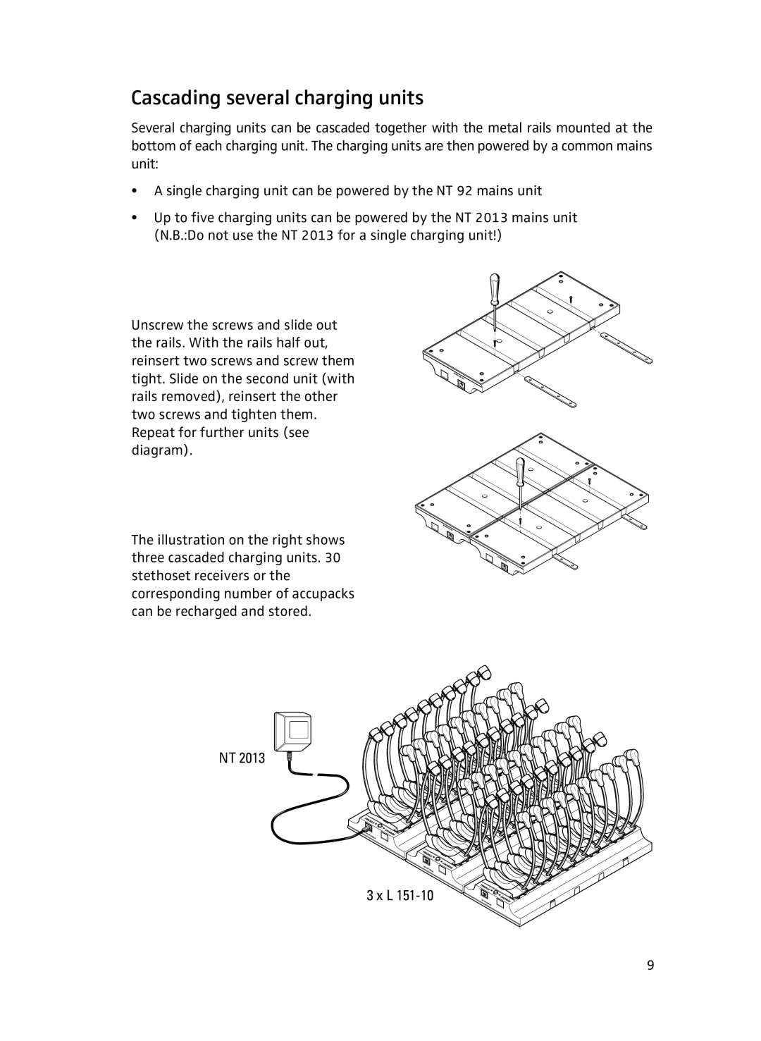 Sennheiser L151-10 manual Cascading several charging units 