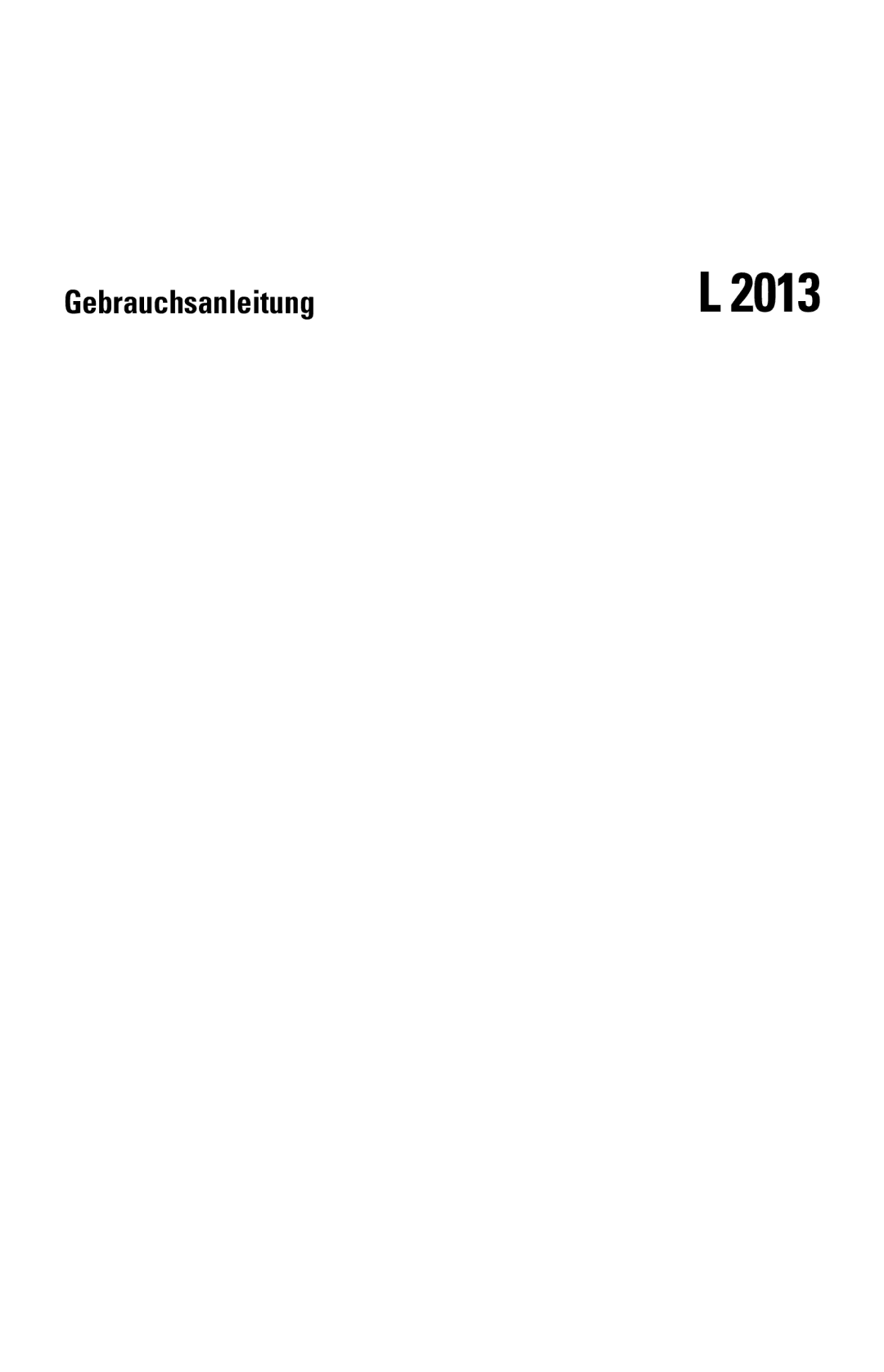 Sennheiser l2013 manual Gebrauchsanleitung 