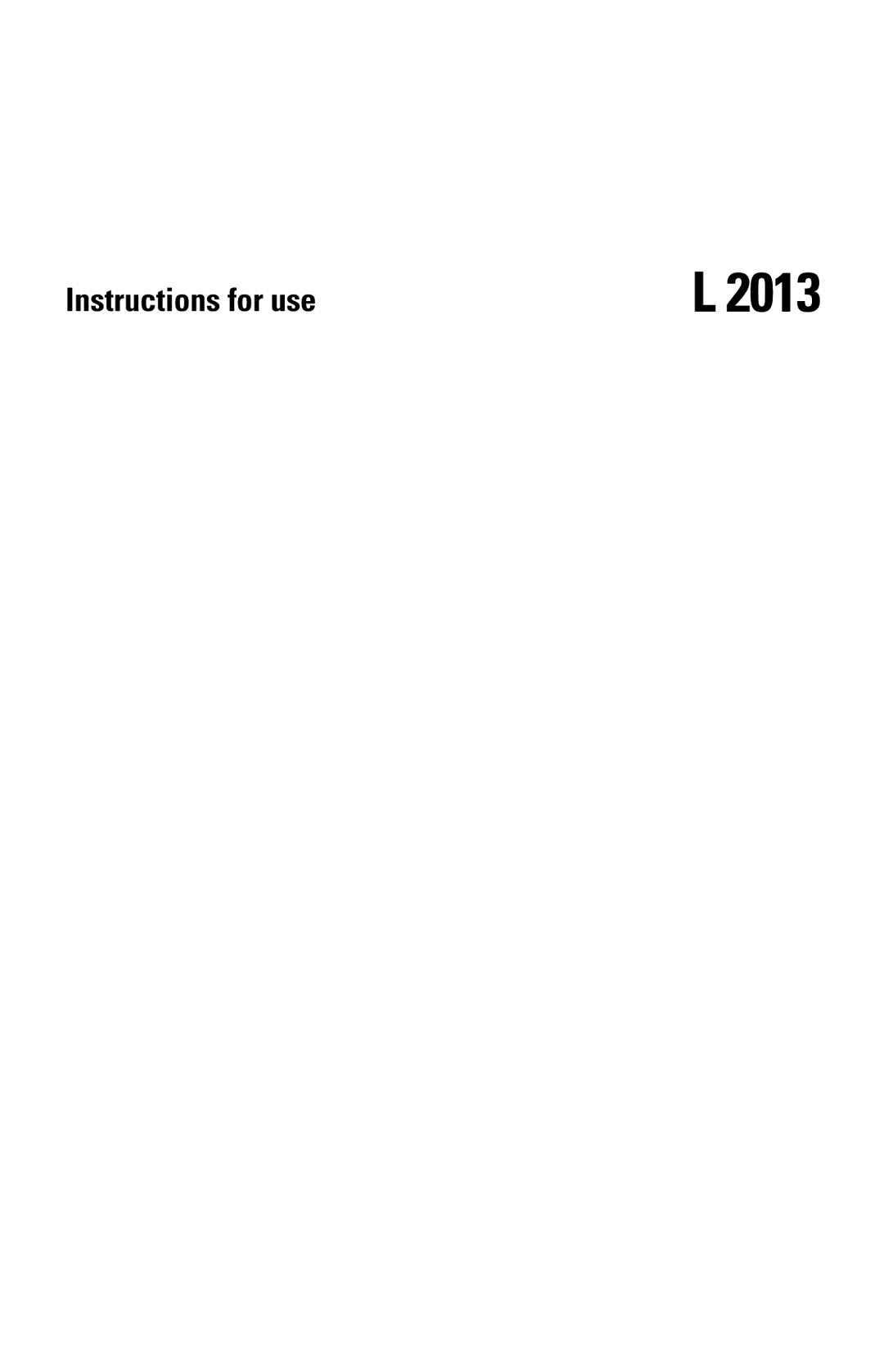 Sennheiser l2013 manual Instructions for use 