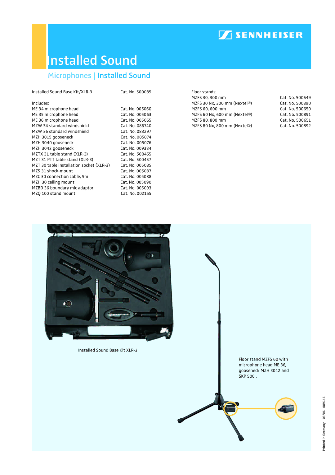 Sennheiser ME 35, ME 36, ME 34 dimensions Installed Sound 