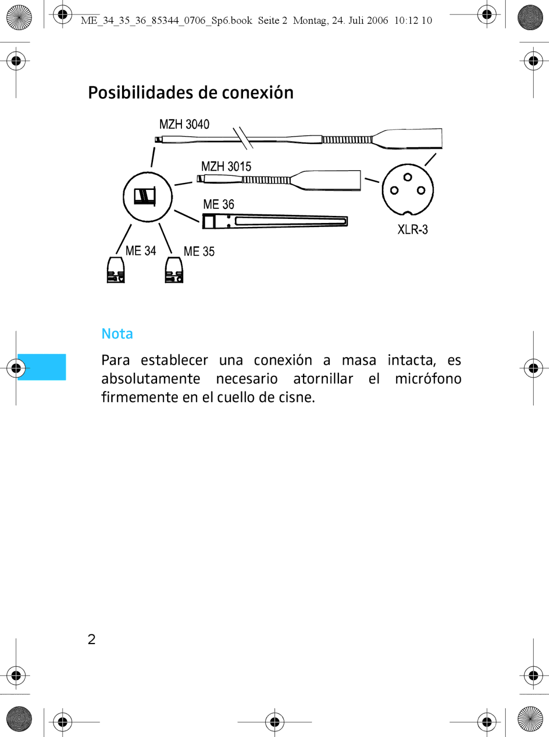 Sennheiser ME 36, ME 35 instruction manual Posibilidades de conexión 