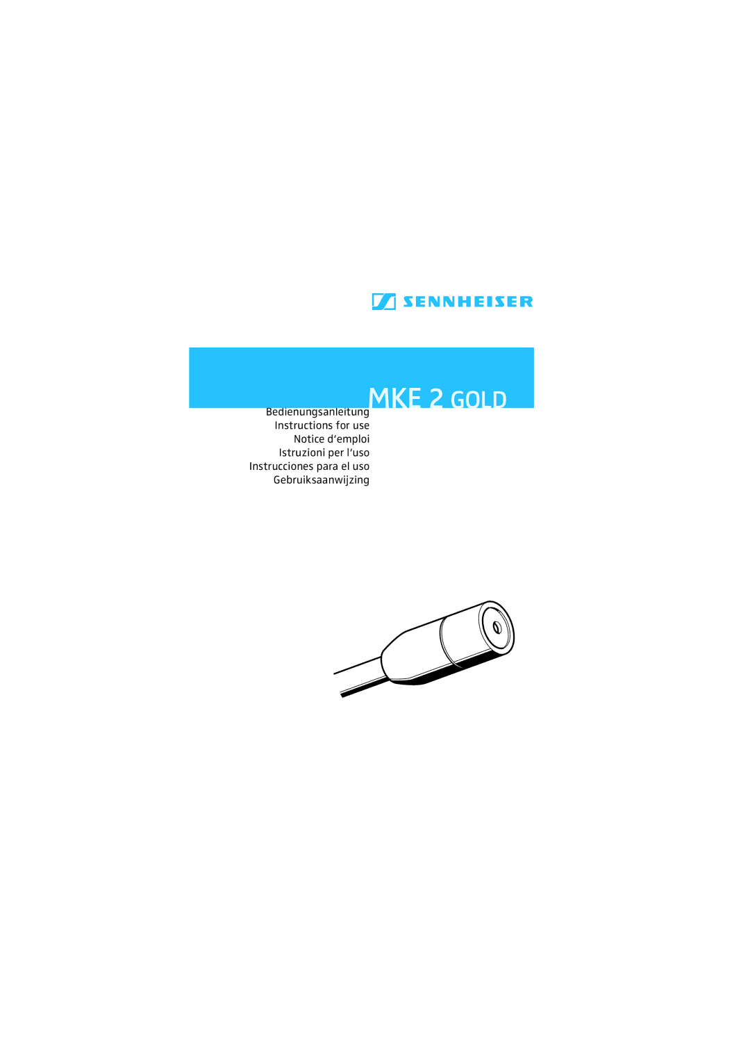 Sennheiser manual BedienungsanleitungMKE 2 Gold Instructions for use 