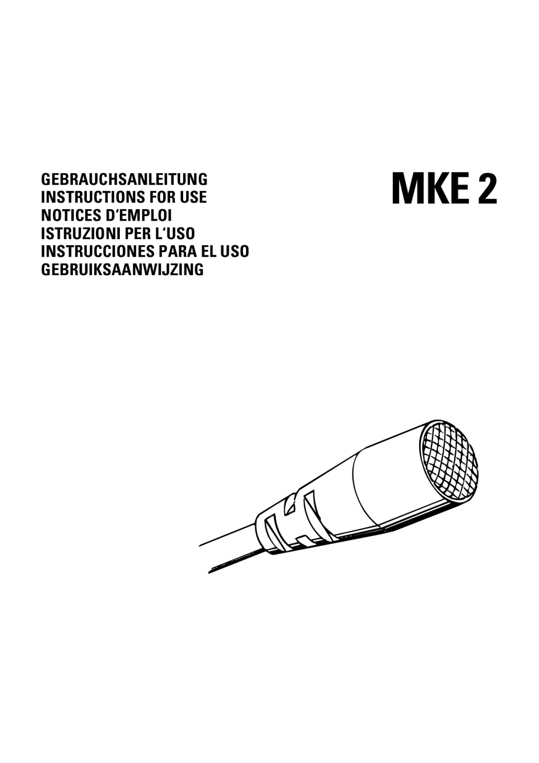 Sennheiser MKE 2 manual Mke 