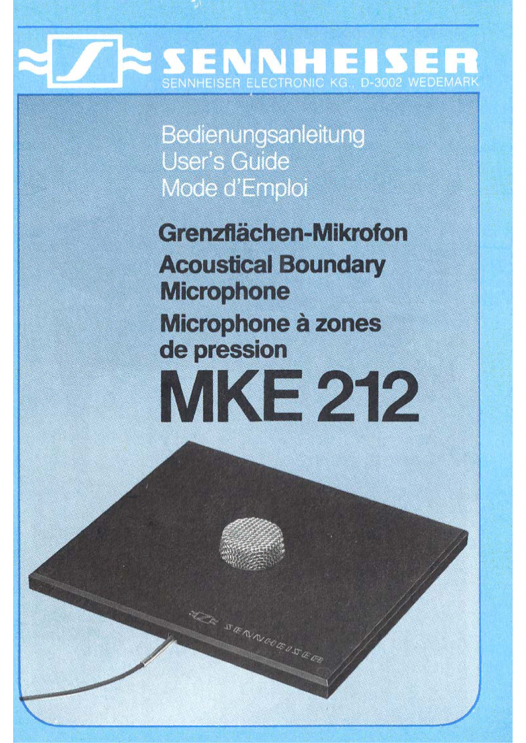 Sennheiser MKE 212 manual 