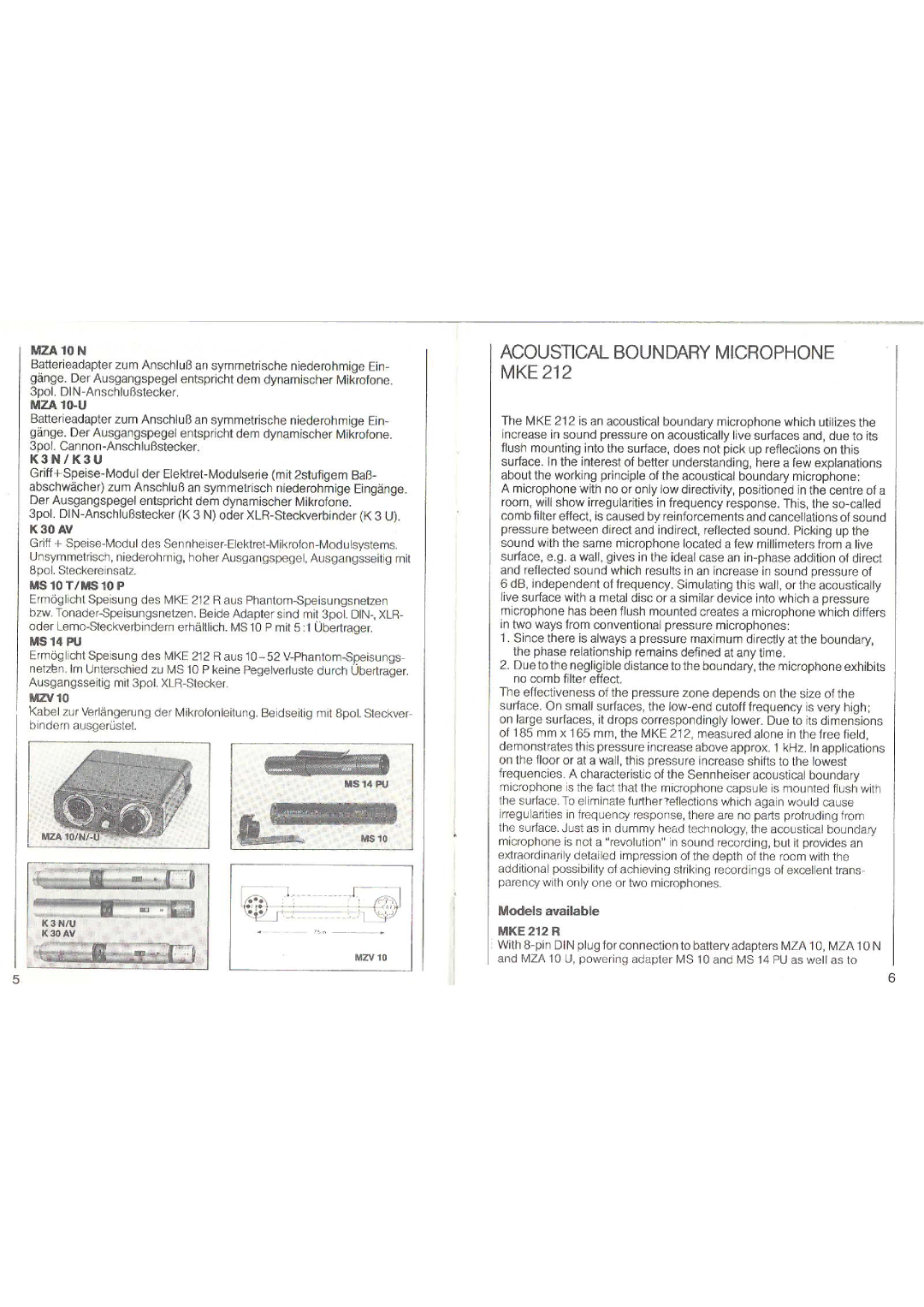 Sennheiser MKE 212 manual 