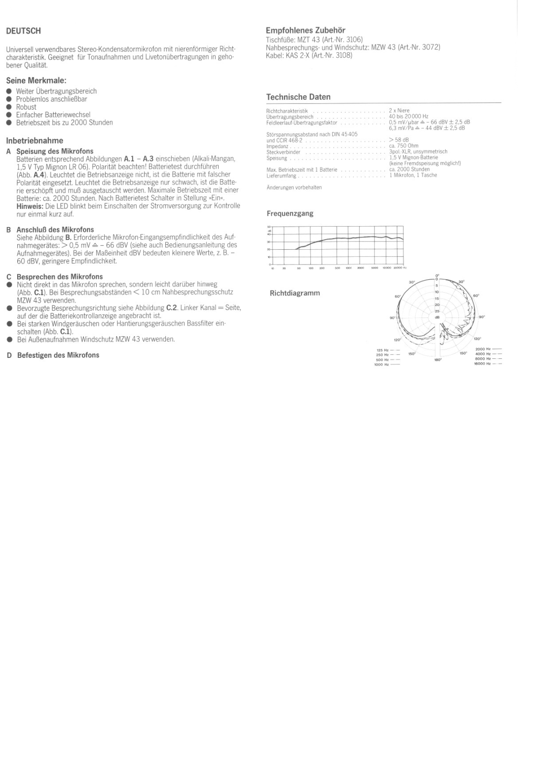 Sennheiser MKE 66 manual 