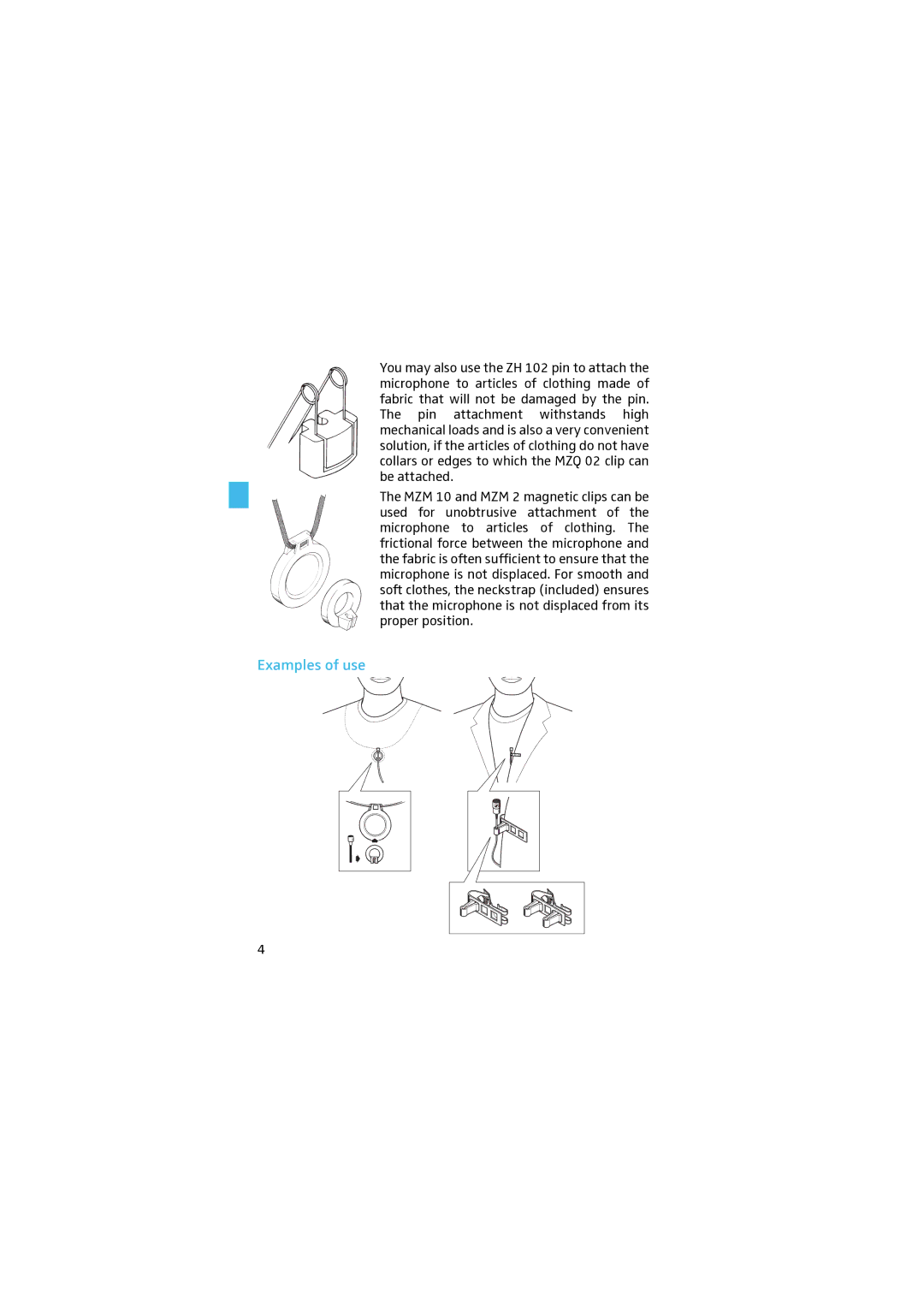 Sennheiser MKE platinum-C manual Examples of use 