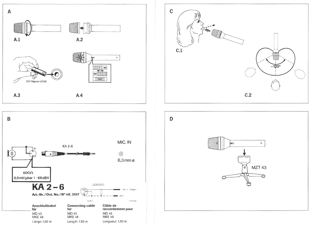 Sennheiser MKE46 manual 