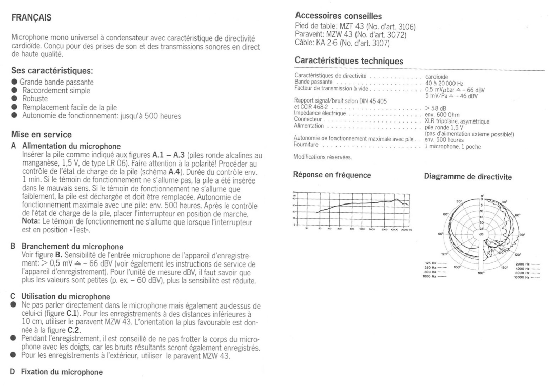 Sennheiser MKE46 manual 