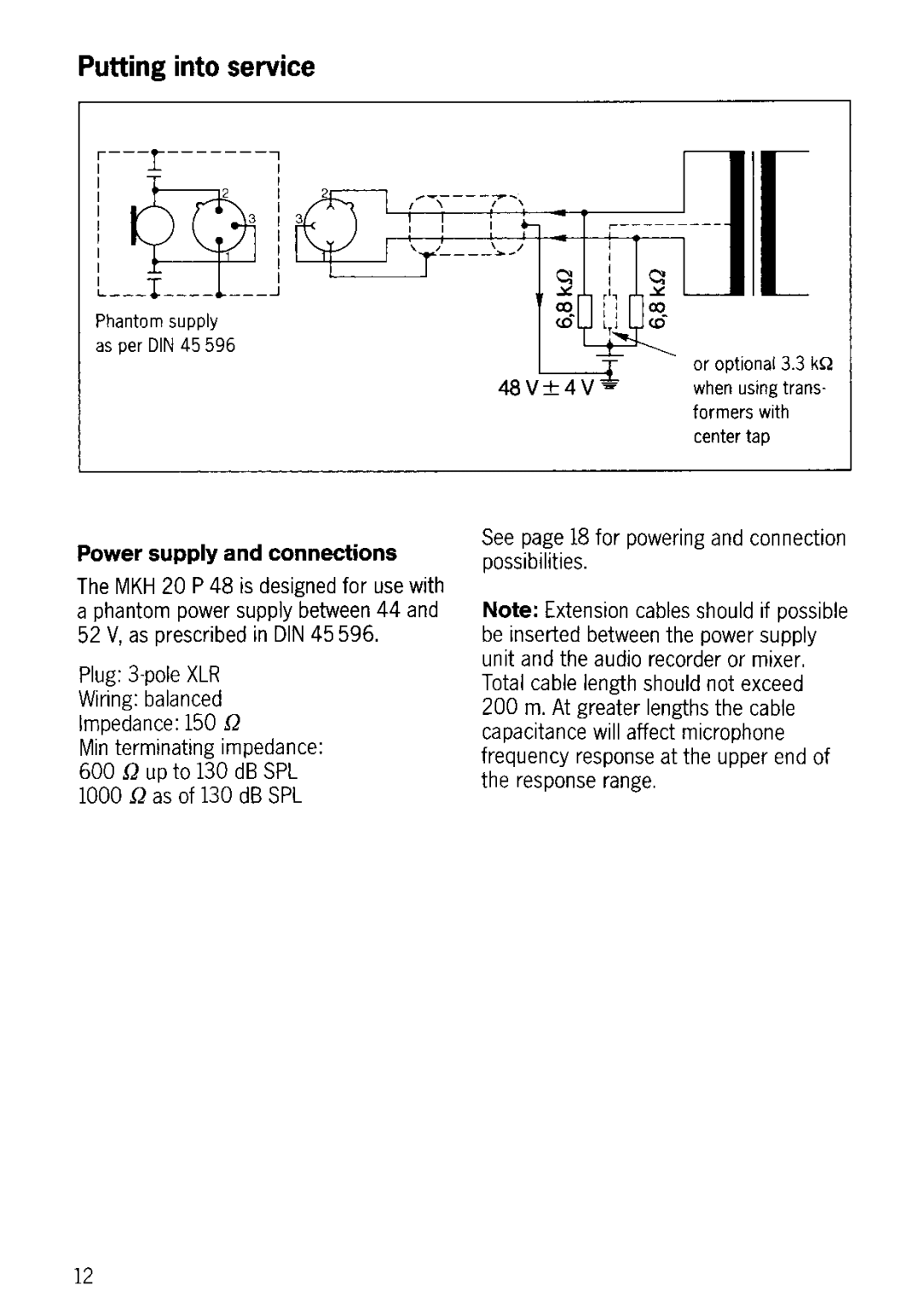 Sennheiser MKH 20 P 48 manual 