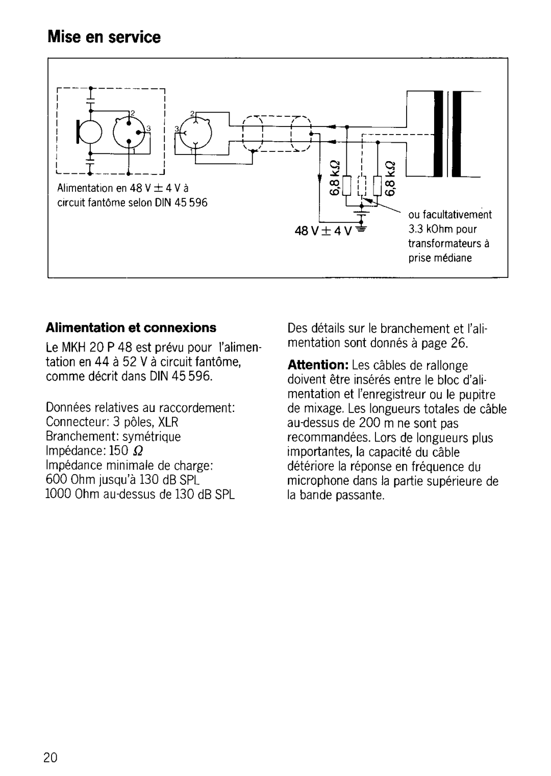 Sennheiser MKH 20 P 48 manual 