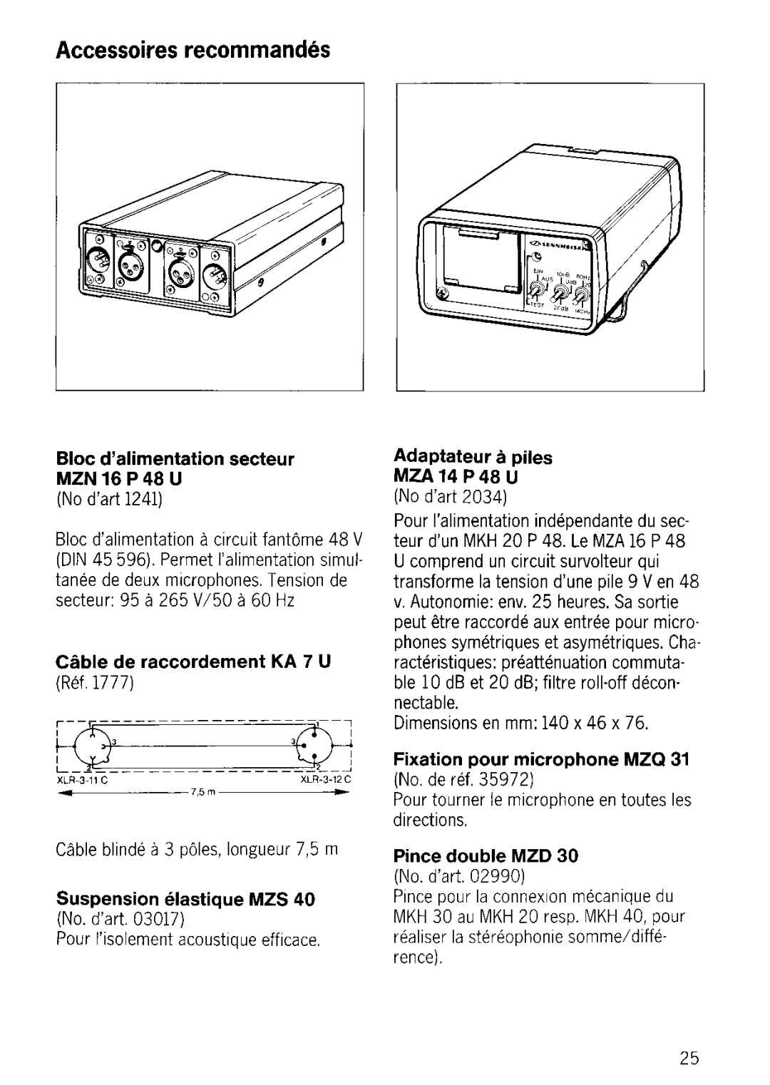 Sennheiser MKH 20 P 48 manual 