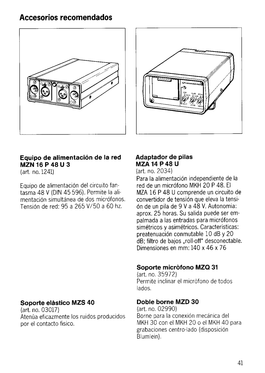 Sennheiser MKH 20 P 48 manual 