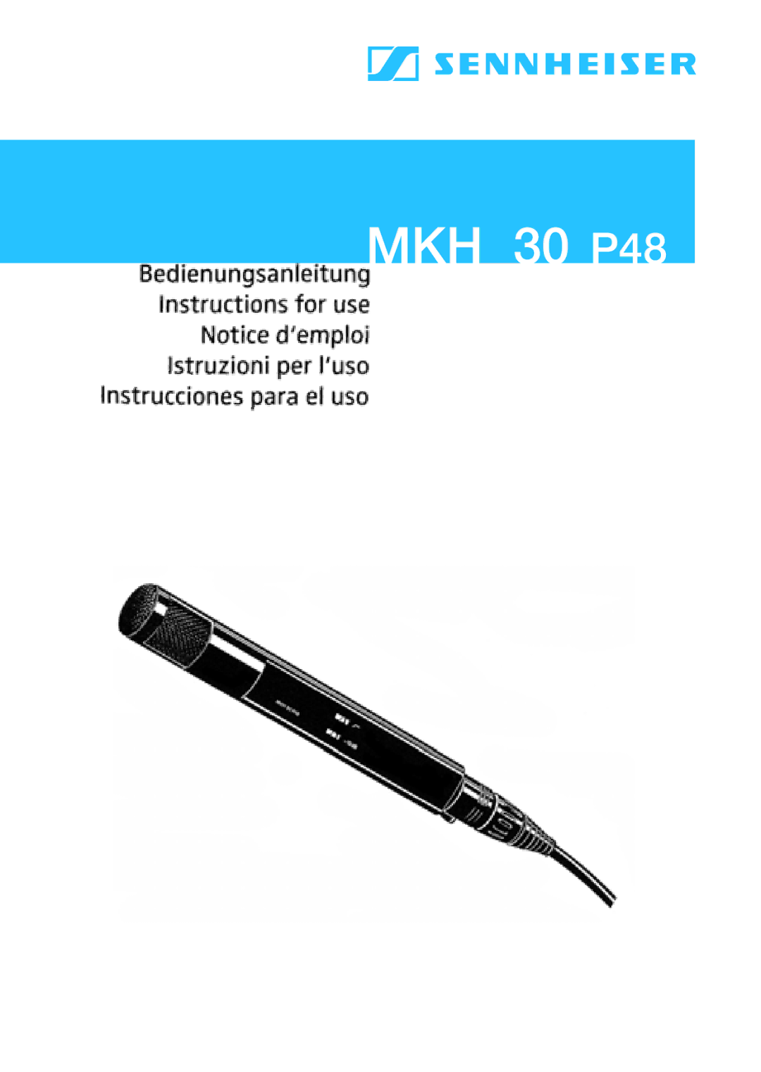 Sennheiser MKH 30-P48 manual MKH 30 P48 