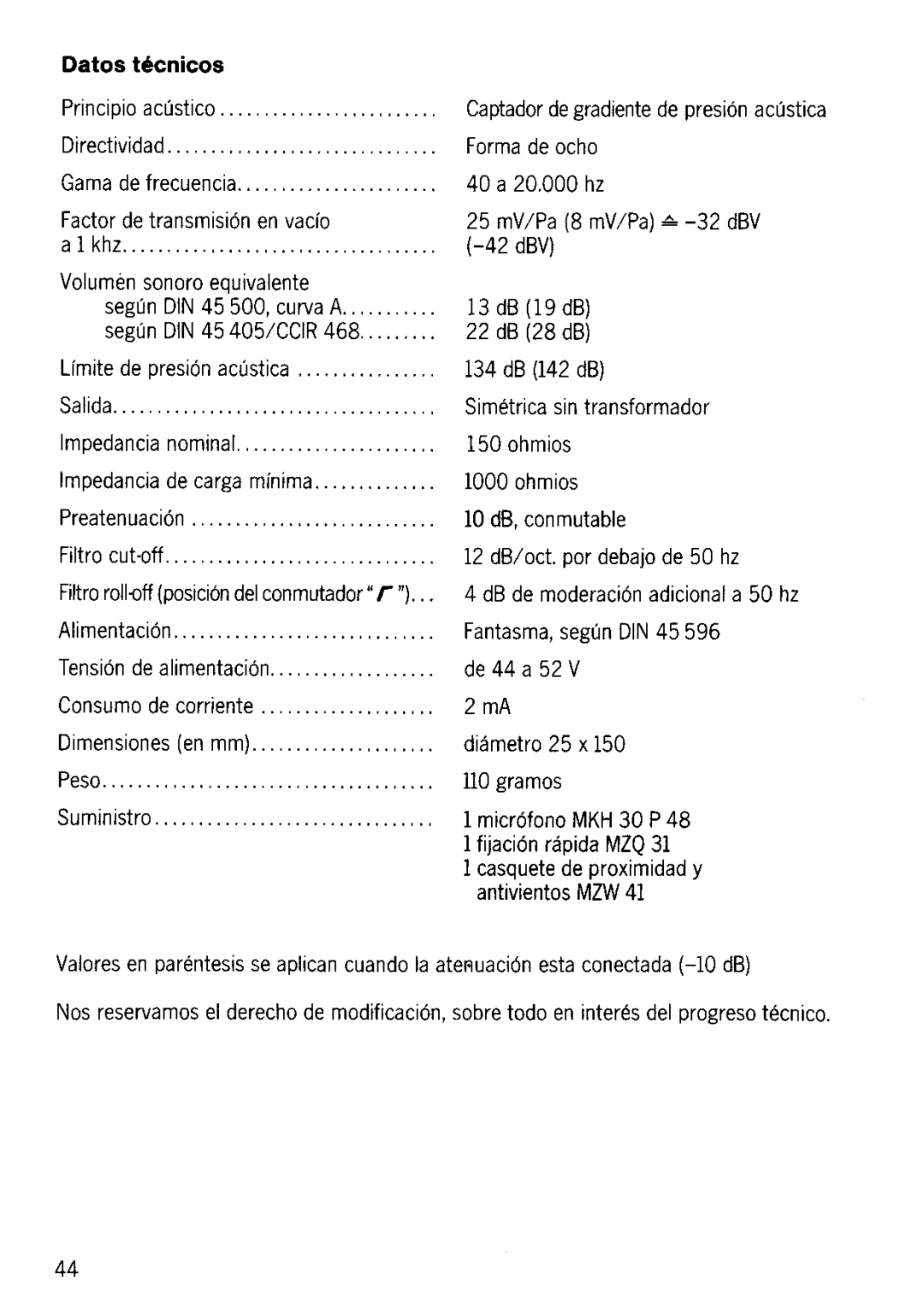 Sennheiser MKH 30-P48 manual 