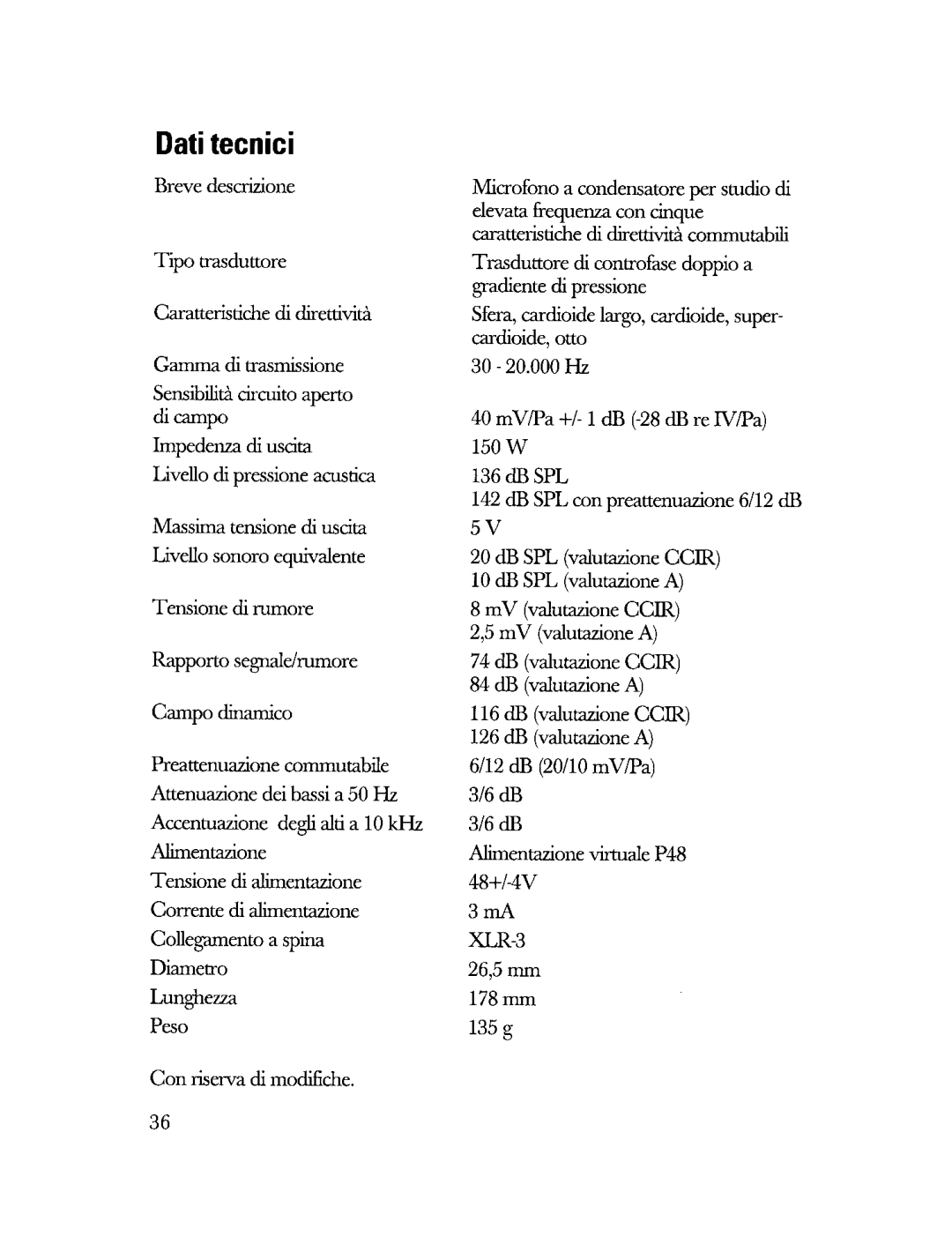 Sennheiser MKH 80 manual 