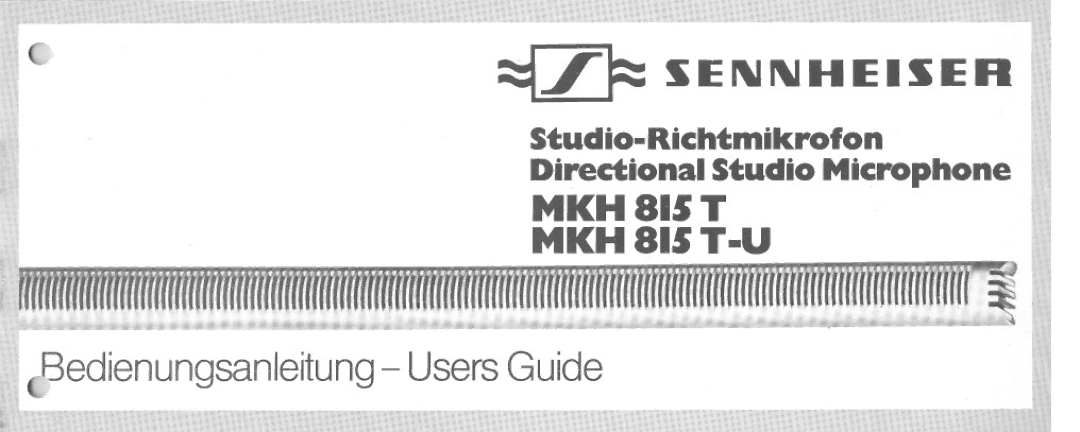 Sennheiser MKH815T manual 