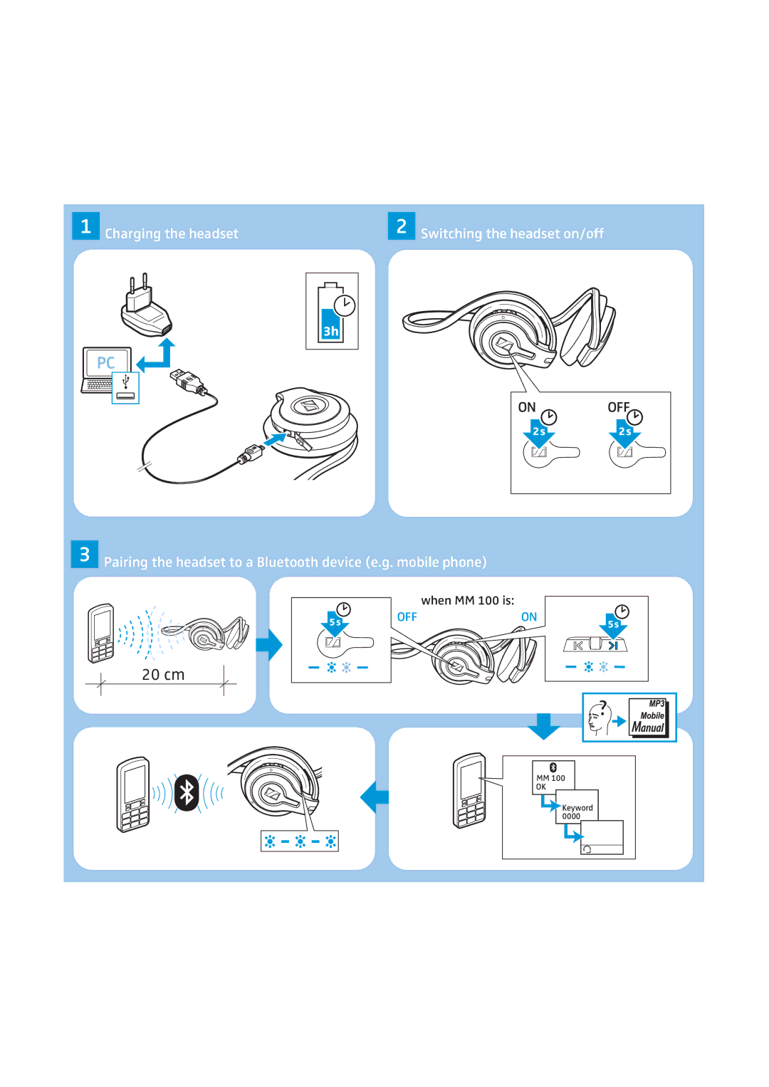 Sennheiser MM 100 instruction manual 20 cm 