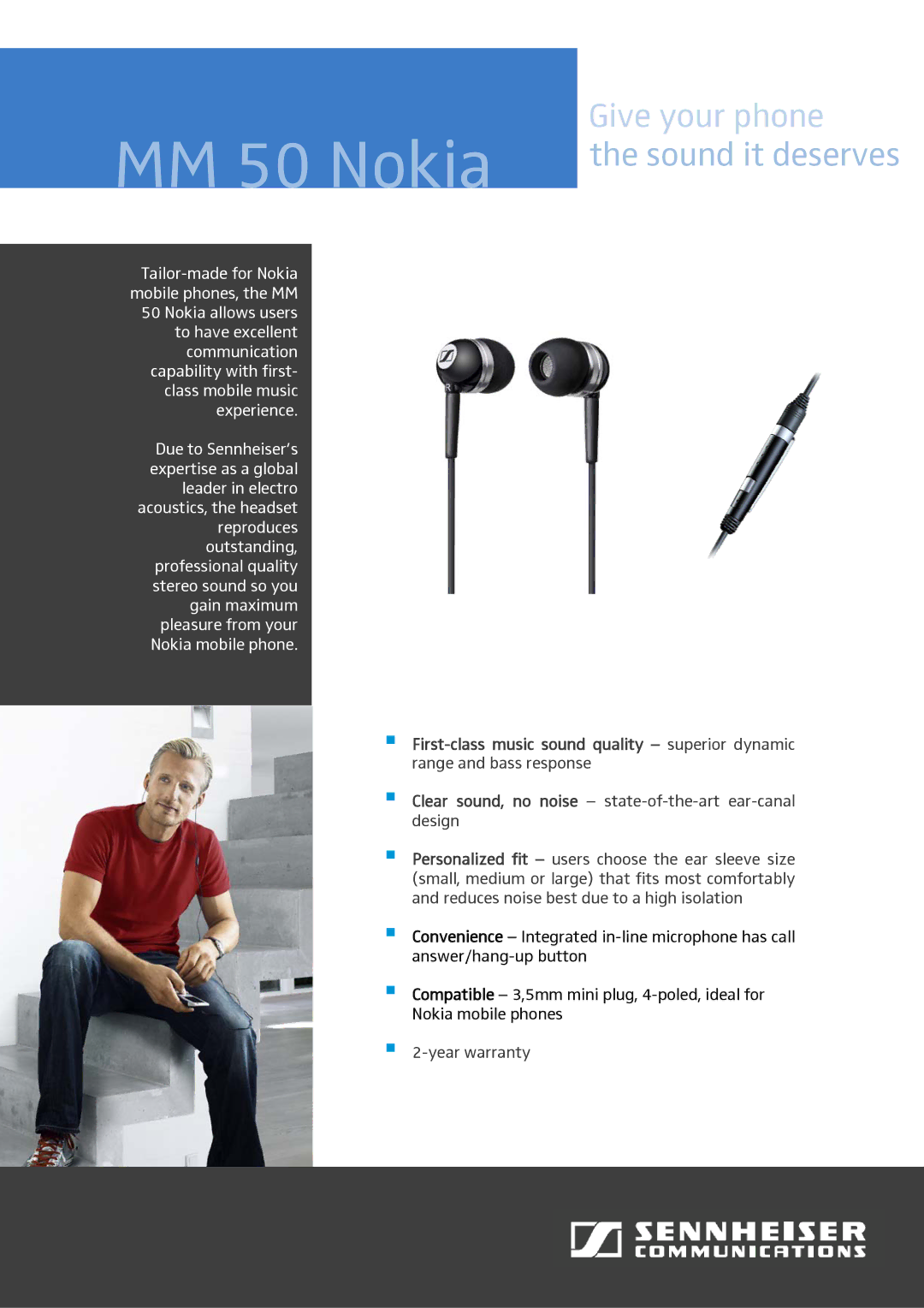 Sennheiser MM 50 Nokia warranty Sound it deserves 